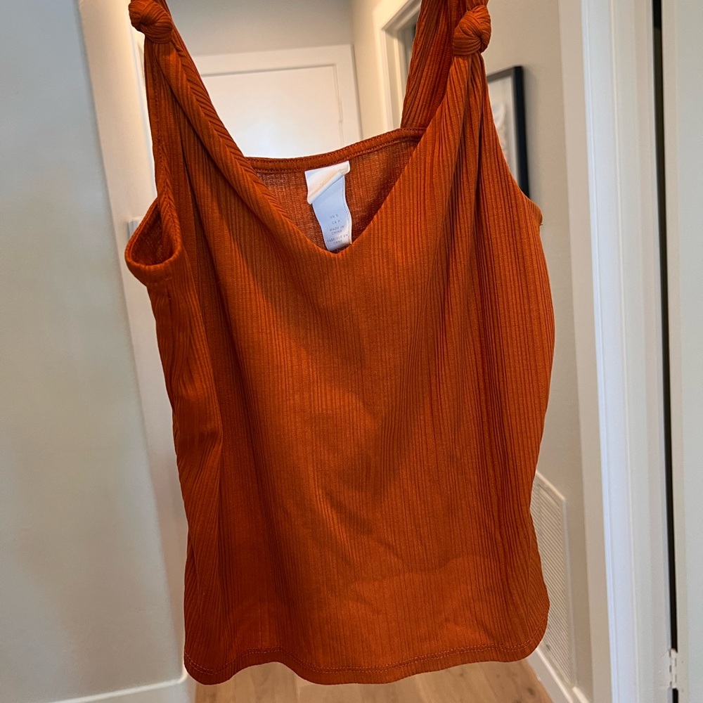 Knotted burnt orange crop top
